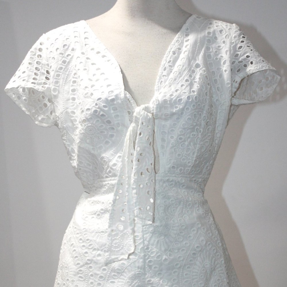 Saks Fifth Avenue White Cotton Eyelet Romper